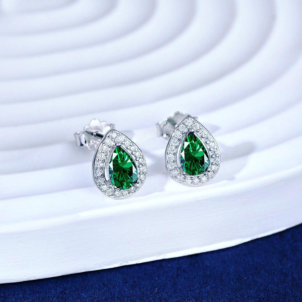 orecchini a goccia pietra verde cucciola gioielli