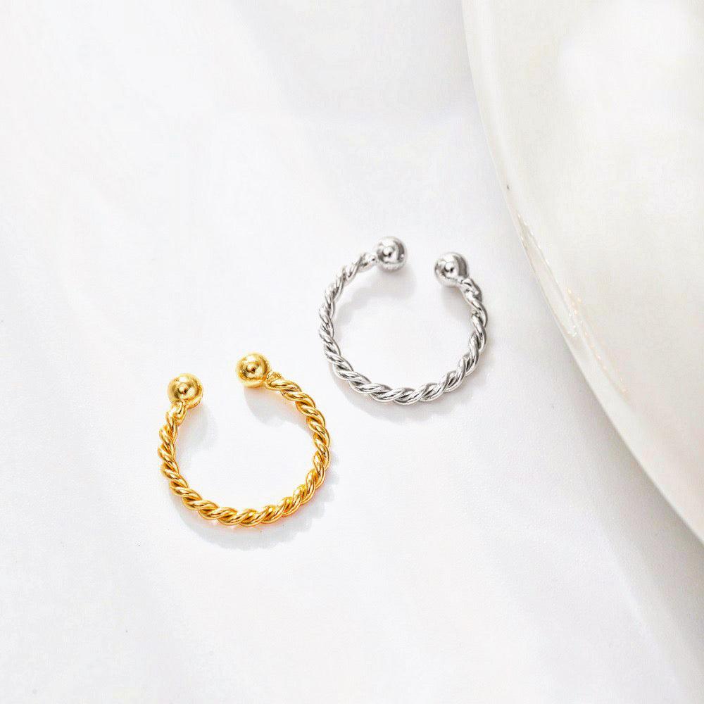 Orecchini Clip in Argento Intreccio di Cucciola 