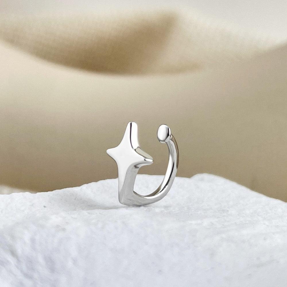 Orecchini Clip Stella in Argento 925 di Cucciola Gioielli