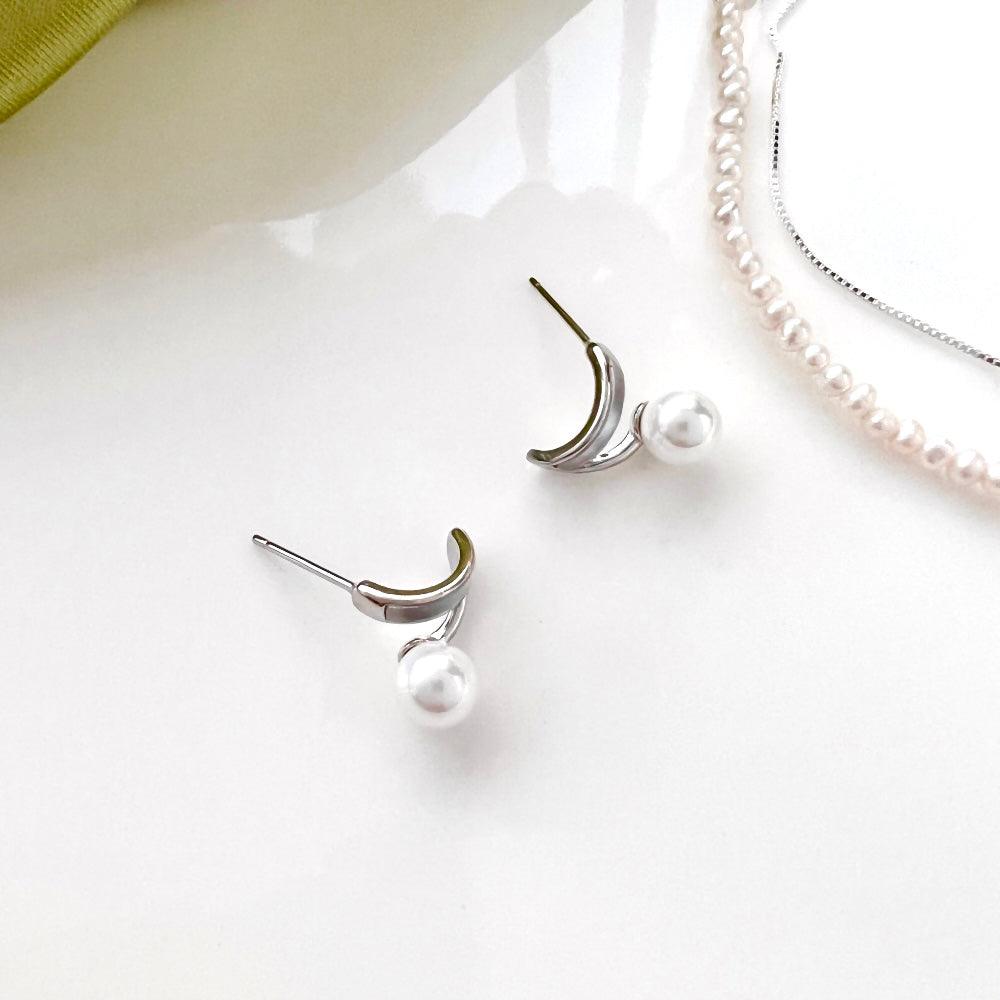 orecchini in argento perla