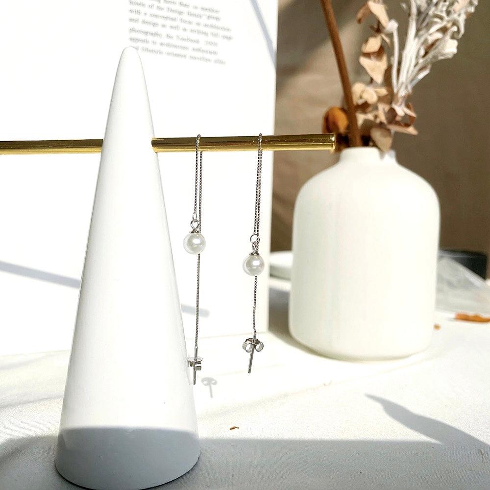 Orecchini Perla Cadente per donne in Argento 