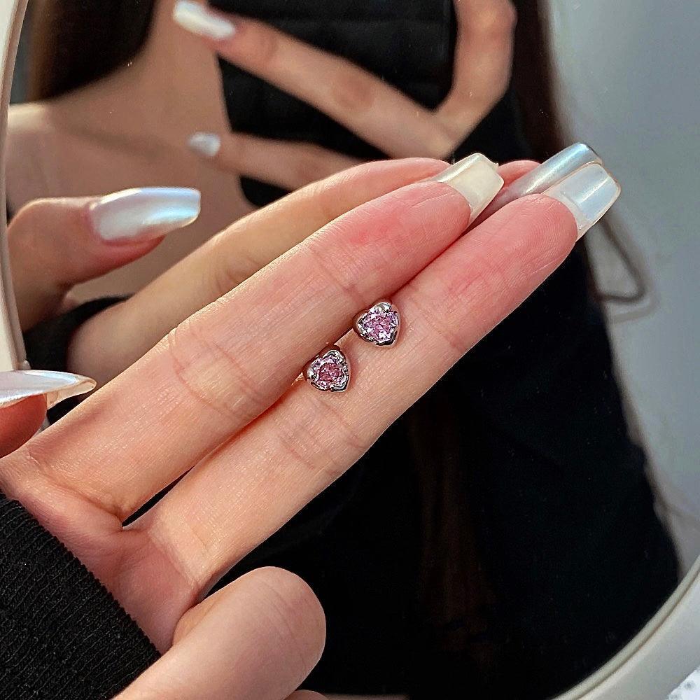 Orecchini Pietra Rosa in Argento | Cucciola 